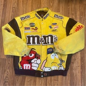 Vintage 2005 M&M’s Jacket JH Design Elliot Sadler Nascar Yellow Adult Size 3XL‎
